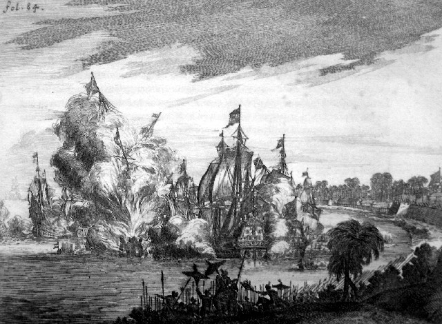 Battle with Portuguese ships before Makassar